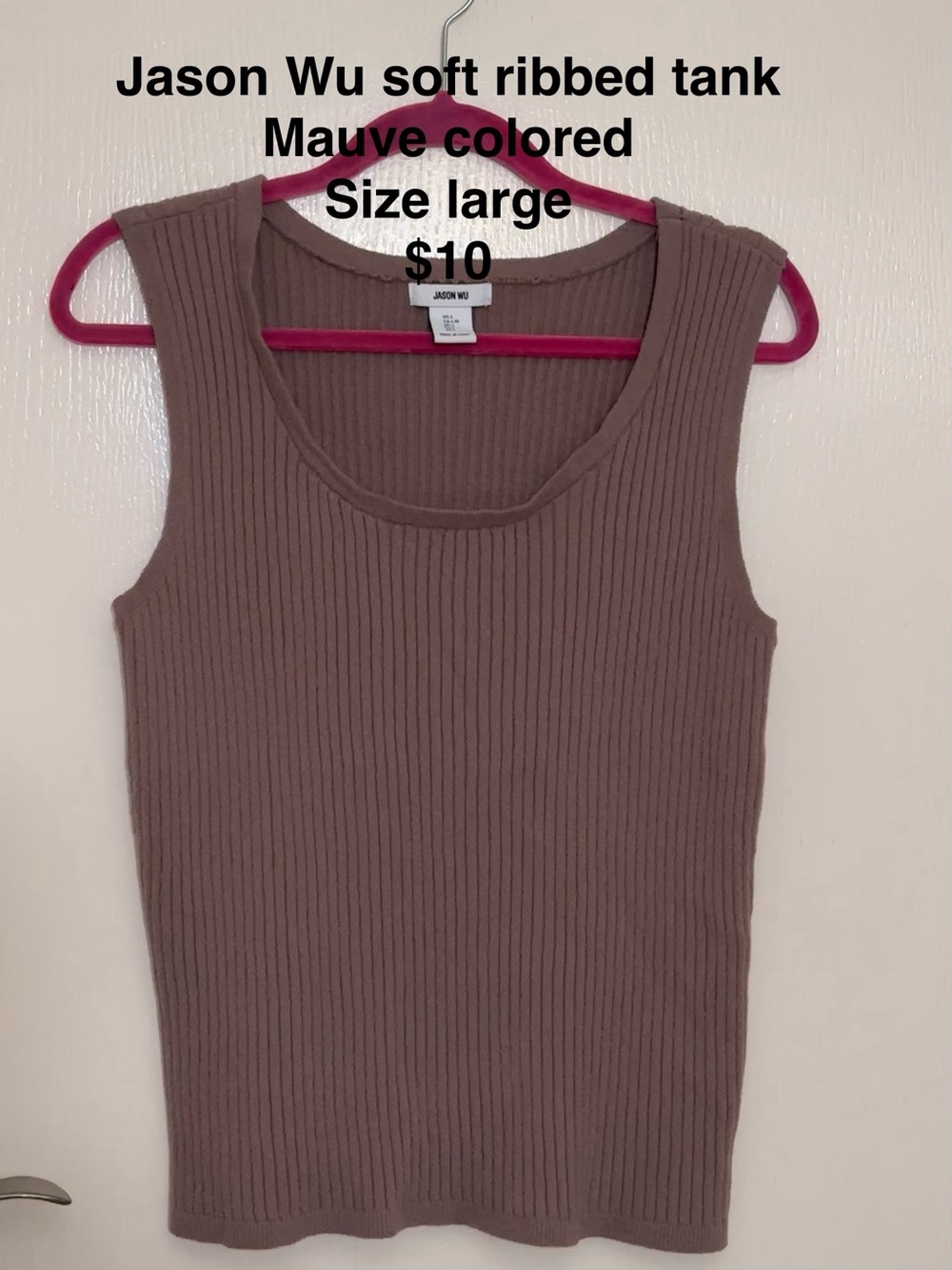 Jason Wu Ribbed Tank Top in Mauve Taupe Brown